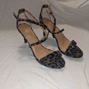 Thalia Sodi Sparkle Leopard Heeled Sandals